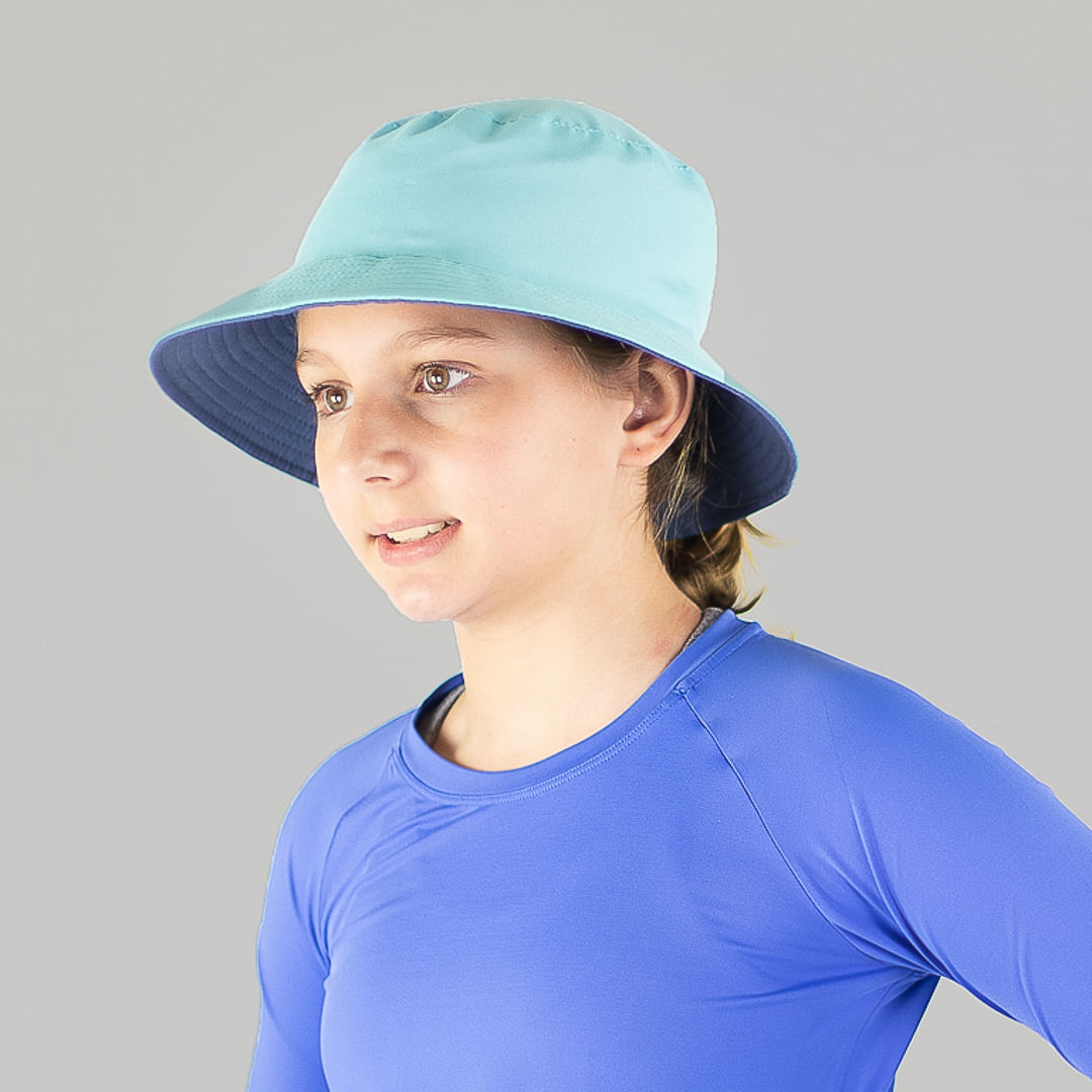 lawn Electropositive stomach ache Chapéu UV com Proteção Solar Califórnia Infantil UV.LINE - Azul Piscina e  Índigo Azul
